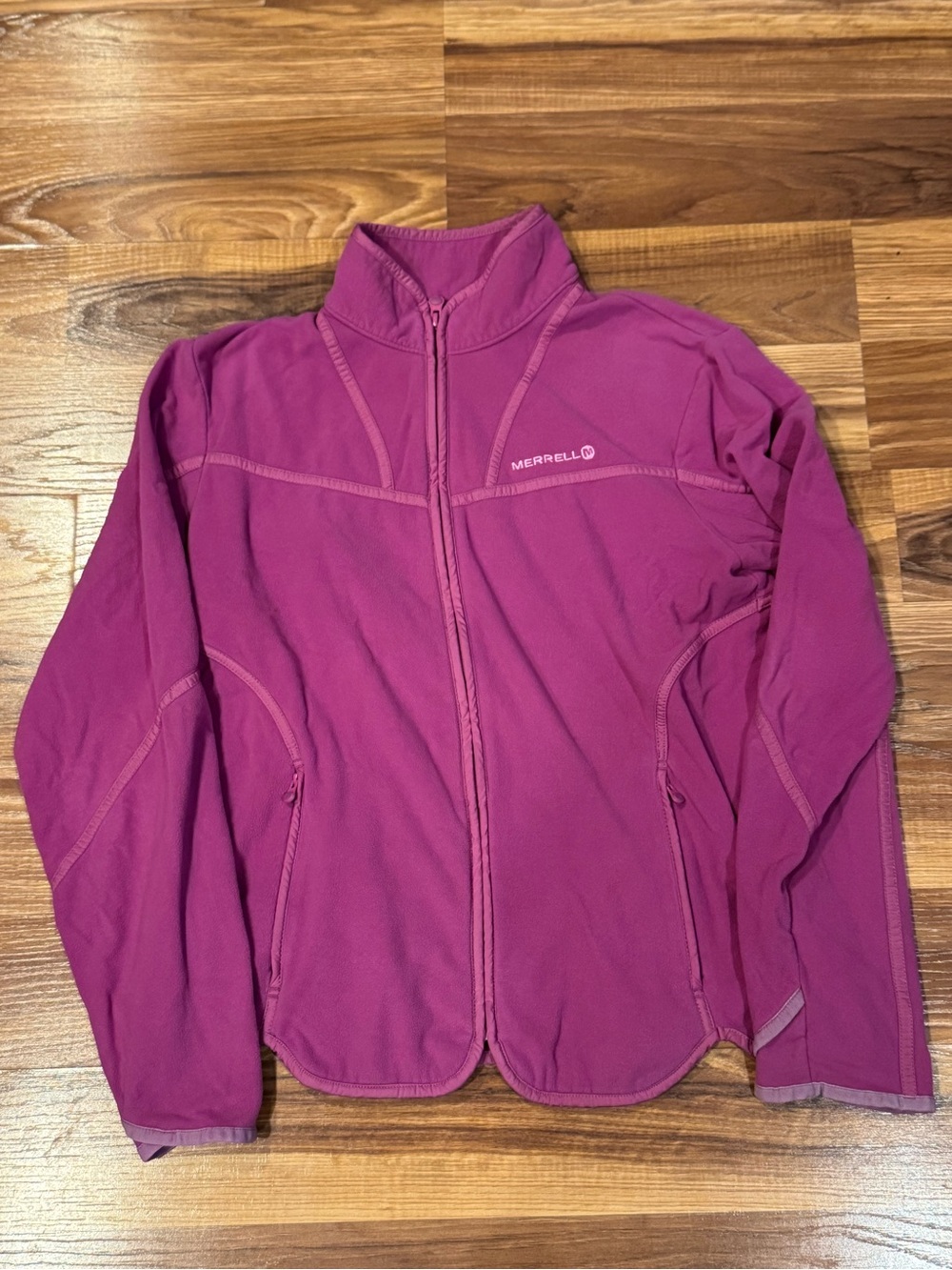 Merrell Women's Purple Aeroblock Full-Zip Fleece Jacket, Size Medium